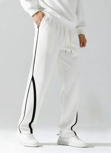 VEXUA Striped Men White Track Pants - Image 5