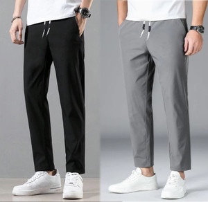 PYTHON Self Design Men Black, Grey Track Pants