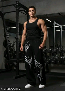 NAZRA FANISONS Black Graphic Print Men Track Pants - Image 5