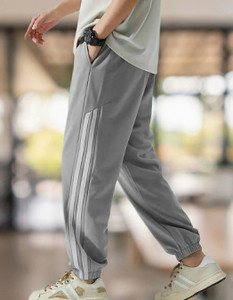 METRONAUT Striped Men Grey Track Pants