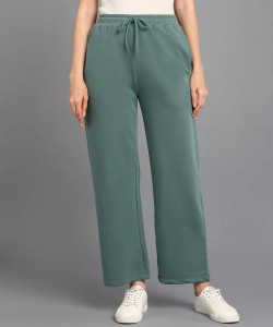 Alan Jones Solid Women Green Track Pants