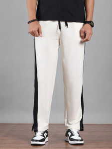 मैक जॉनी पुरुषों के लिए कलरब्लॉक सफेद ट्रैक पैंट