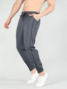 CHKOKKO Solid, Striped Men Grey Track Pants