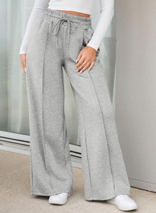 Q-Rious Solid Women Grey Track Pants