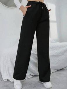 VOXAURA Solid Women Black Track Pants