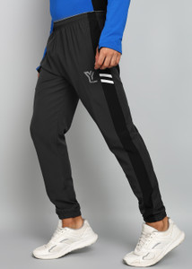 YUNEK Solid Men Black Track Pants