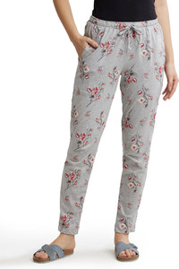 JOCKEY RX47 Super Combed Cotton Floral Print Women Grey Track Pants