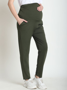 WELL-KEPT Solid Women Olive Track Pants