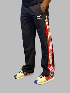 Anisom Striped Men Black Track Pants