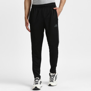 ADIDAS Striped Men Black Track Pants