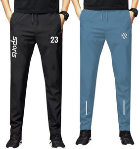 FLYZEN Printed Men Black, Grey Track Pants