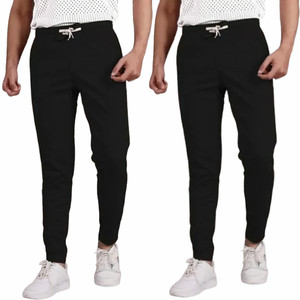 KISURA Solid Men Black, Black Track Pants