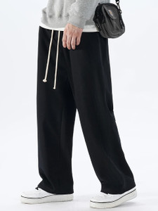 Dockstreet Solid Men Black Track Pants