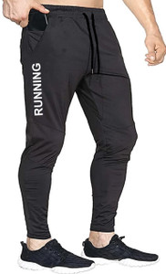 NetClick Printed Men Black Track Pants