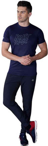 NIVIA Solid Men Dark Blue Track Pants