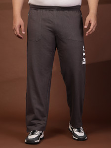 PLUSS Solid Men Grey Track Pants