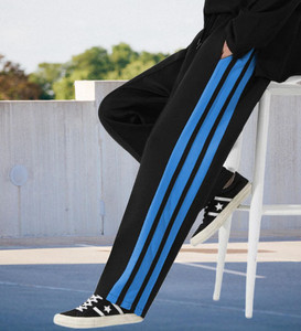 CULISH Striped Men Black Track Pants