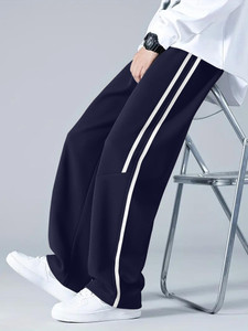 FOXTER Striped Men Blue Track Pants