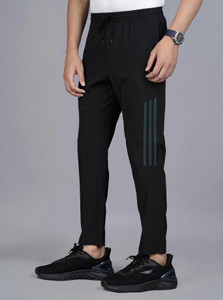jorkk Striped Men Black Track Pants
