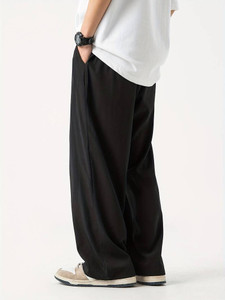 IRONDYE Loose Fit Men Black Trousers