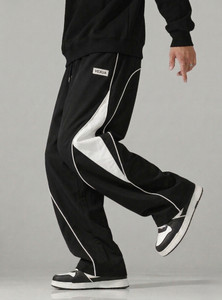 VEXUA Striped Men Track Pants White, Black - Image 5