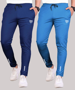 Yazole Solid Men Blue, Dark Blue Track Pants