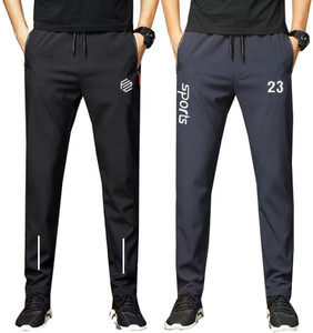Flyzen Men's Printed Black Grey Track Pants - Image 6
