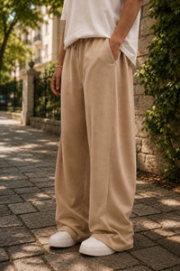FAHPEE Solid Men Beige Track Pants - Image 4