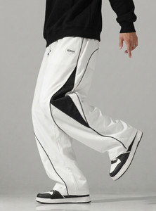 VEXUA Striped Men White, Black Track Pants - Image 5