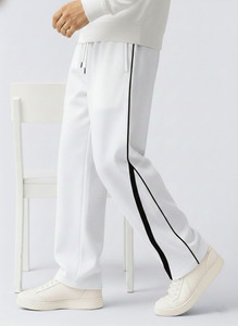 MODESHIFT Solid, Striped Men White Track Pants