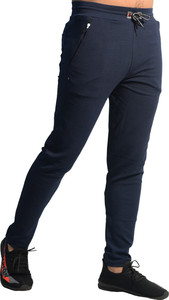 KHOZI Self Design Men Blue Track Pants