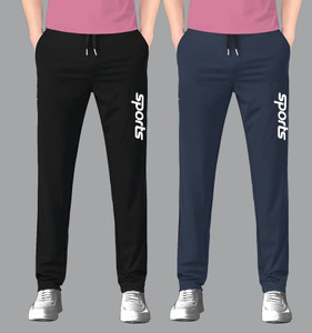 EYSTONE Printed Men Black, Grey Track Pants