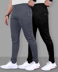 Suzaro Solid Men Black, Grey Track Pants