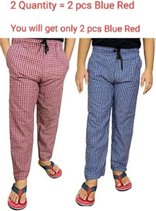 MASSIVE ENTERPRISES Checkered Men Blue, Red Track Pants