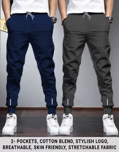 Reya Solid Men Blue, Grey Track Pants