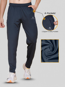 DRIZONE Solid Men Grey Track Pants