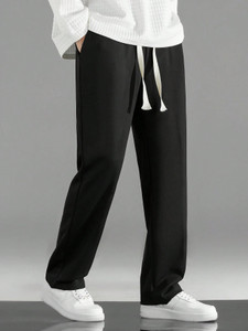 Zimist Solid Men Black Track Pants