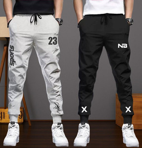 Lieo Trend Solid Men Black, Grey Track Pants
