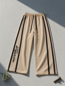 Jump Cuts Men Beige Track Pants - Image 6