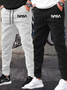 Riksaw Printed Men Black, Grey Track Pants Pack of 2 - Image 5