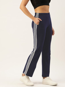 Femea Solid Women Blue Track Pants