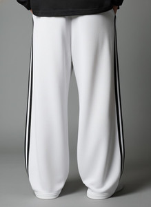 Dockstreet Loose Fit Men White, Black Trousers