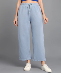 Alan Jones Solid Women Blue Track Pants