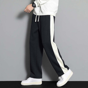 FLY WIND Striped Men Black Track Pants