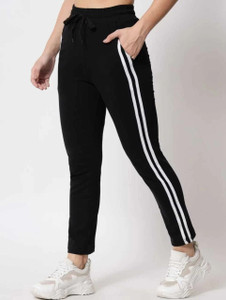 SKUs Striped Women Black Track Pants Buy SKUs Striped Women
