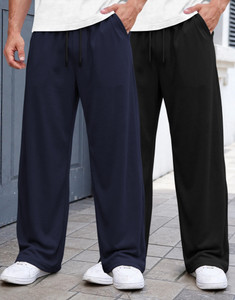 MADBROS Men Dark Blue, Black Track Pants Pack of 2 - Image 6