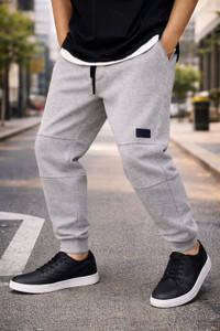 TENRUN Solid Men Grey Track Pants