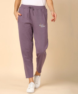 Alan Jones Printed Women Purple Track Pants