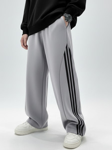 Jump Cuts Striped Grey Track Pants - Image 6
