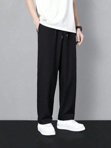 Ogha Solid Men Black Track Pants